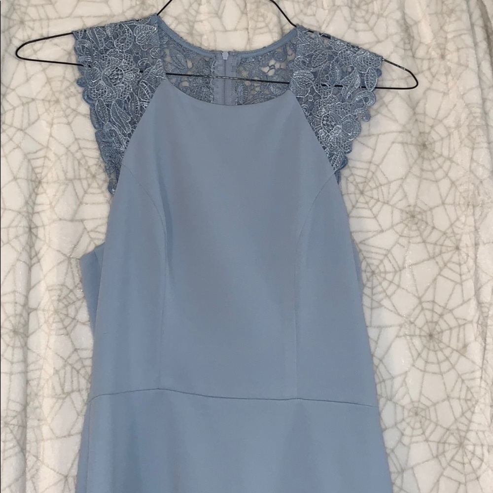 Blue lace back dress